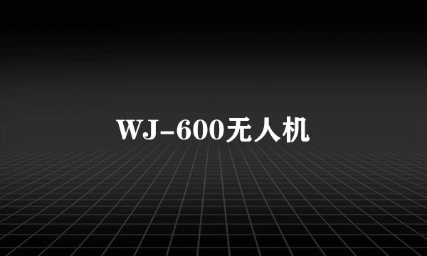 WJ-600无人机