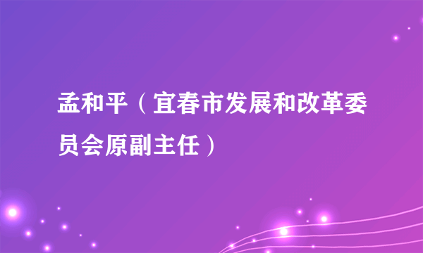 孟和平（宜春市发展和改革委员会原副主任）