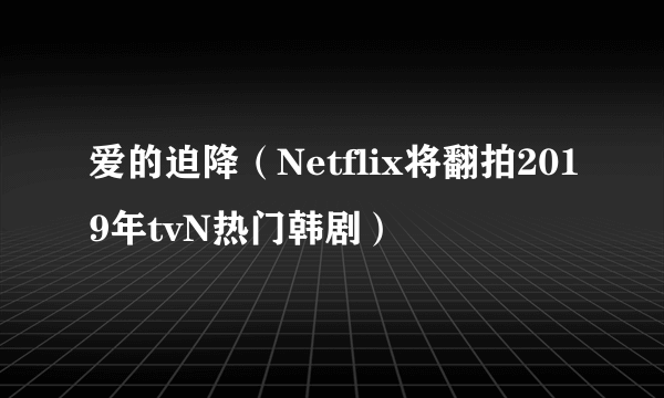 爱的迫降（Netflix将翻拍2019年tvN热门韩剧）