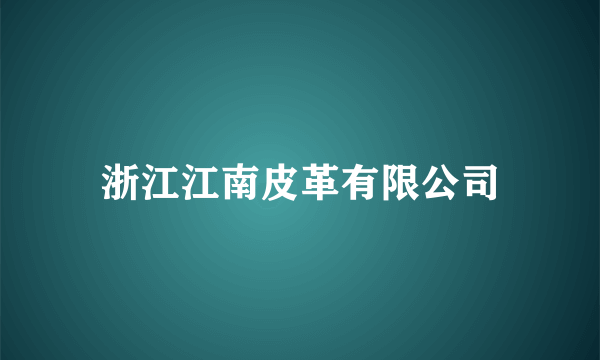 浙江江南皮革有限公司