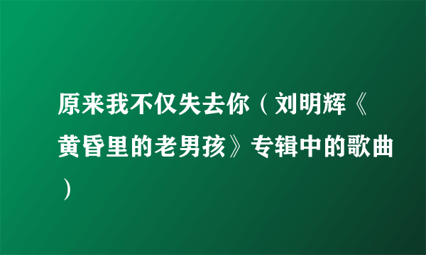 原来我不仅失去你（刘明辉《黄昏里的老男孩》专辑中的歌曲）