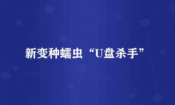 新变种蠕虫“U盘杀手”