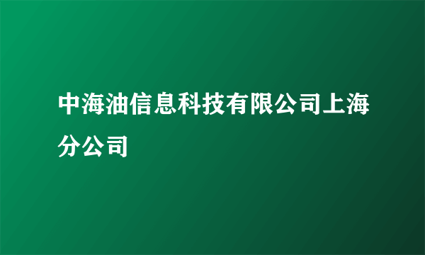 中海油信息科技有限公司上海分公司