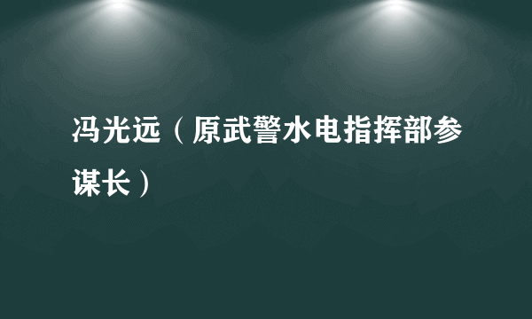 冯光远（原武警水电指挥部参谋长）