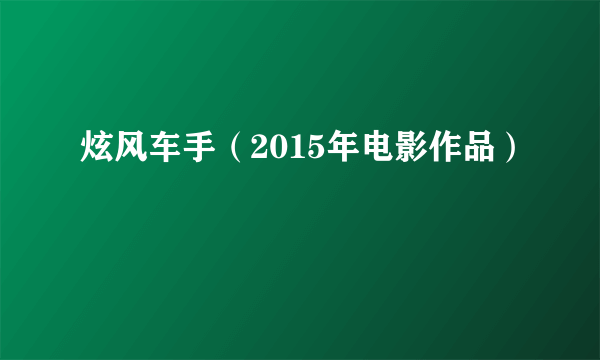 炫风车手（2015年电影作品）