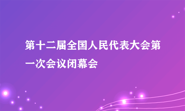 第十二届全国人民代表大会第一次会议闭幕会