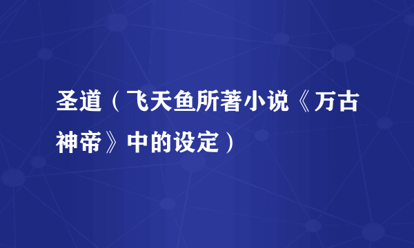 圣道（飞天鱼所著小说《万古神帝》中的设定）