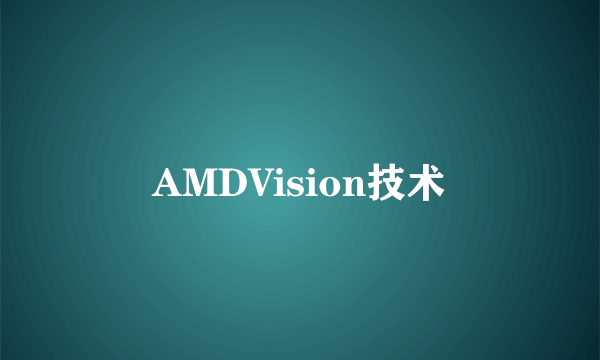 AMDVision技术