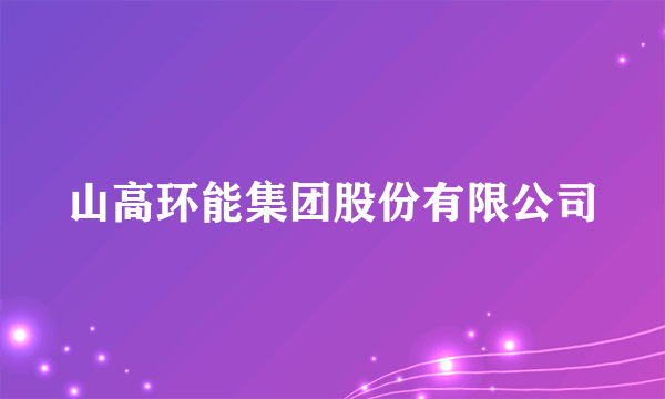 山高环能集团股份有限公司