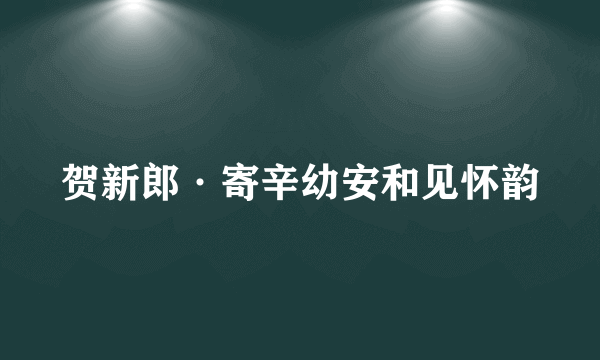 贺新郎·寄辛幼安和见怀韵