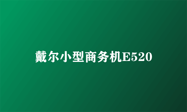 戴尔小型商务机E520