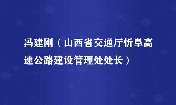 冯建刚（山西省交通厅忻阜高速公路建设管理处处长）