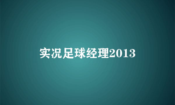 实况足球经理2013