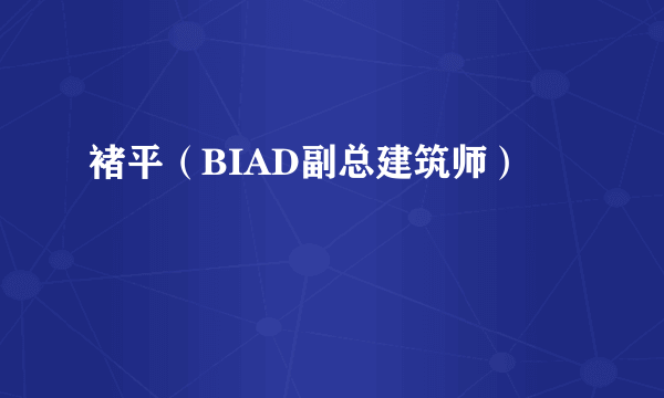 褚平（BIAD副总建筑师）