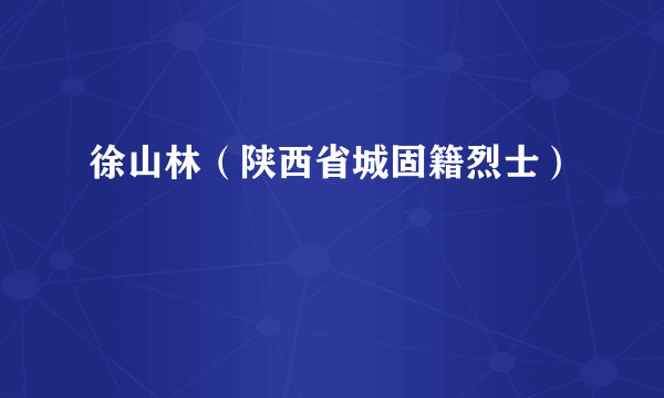 徐山林（陕西省城固籍烈士）