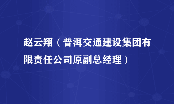 赵云翔（普洱交通建设集团有限责任公司原副总经理）