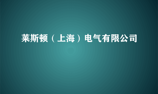 莱斯顿（上海）电气有限公司