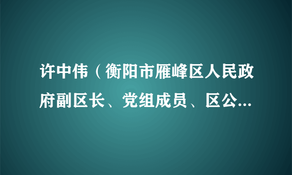 许中伟（衡阳市雁峰区人民政府副区长、党组成员、区公安分局局长、党委书记）