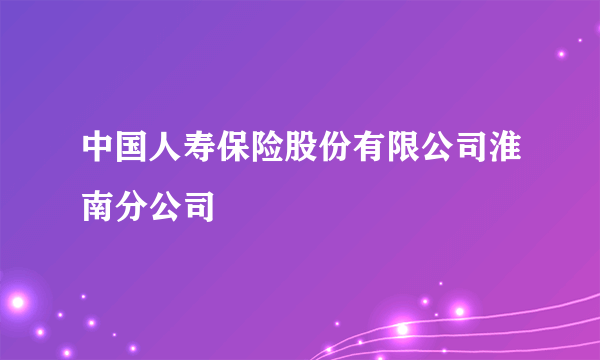 中国人寿保险股份有限公司淮南分公司