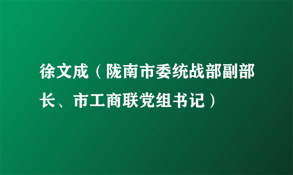 徐文成（陇南市委统战部副部长、市工商联党组书记）