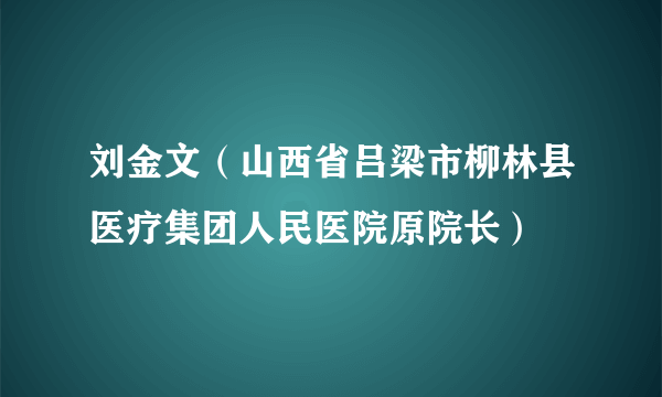 刘金文（山西省吕梁市柳林县医疗集团人民医院原院长）