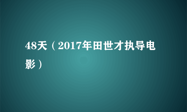 48天（2017年田世才执导电影）