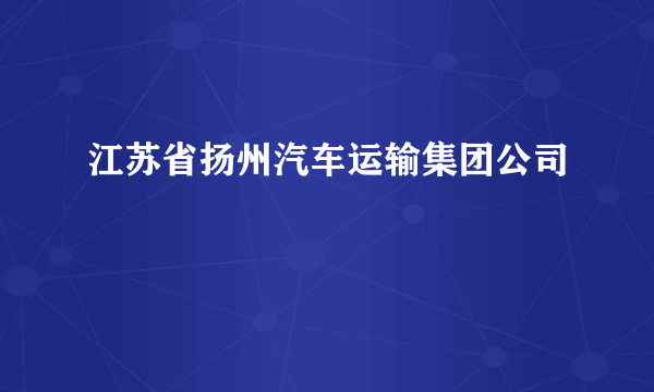 江苏省扬州汽车运输集团公司