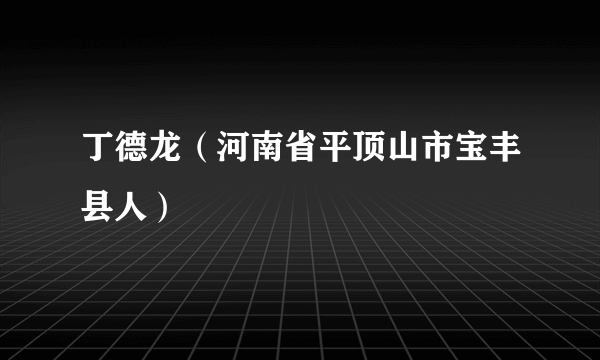 丁德龙（河南省平顶山市宝丰县人）