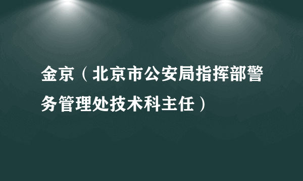 金京（北京市公安局指挥部警务管理处技术科主任）