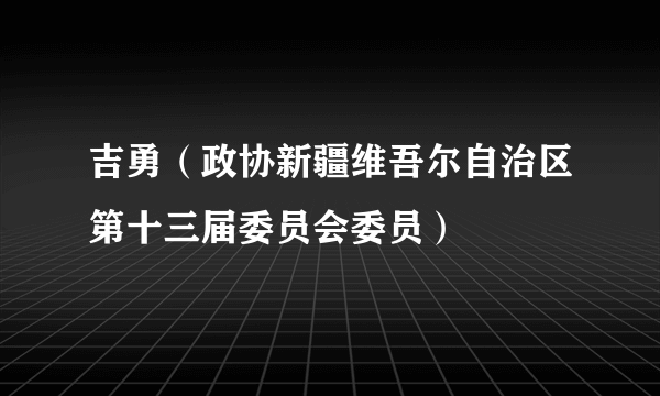 吉勇（政协新疆维吾尔自治区第十三届委员会委员）