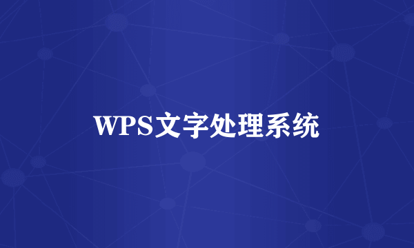 WPS文字处理系统