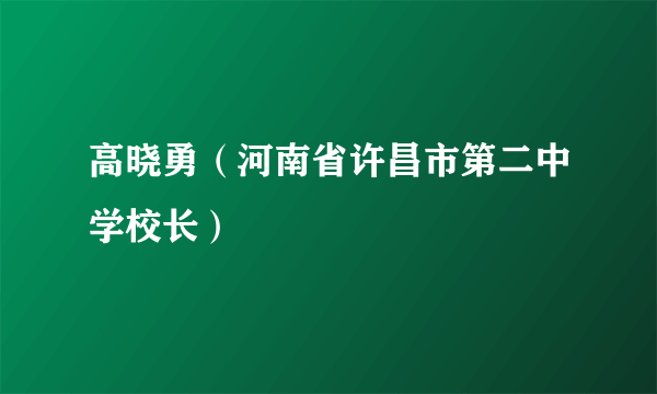 高晓勇（河南省许昌市第二中学校长）