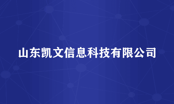 山东凯文信息科技有限公司