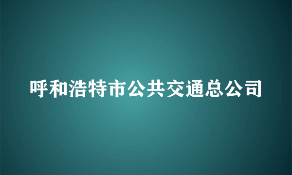 呼和浩特市公共交通总公司