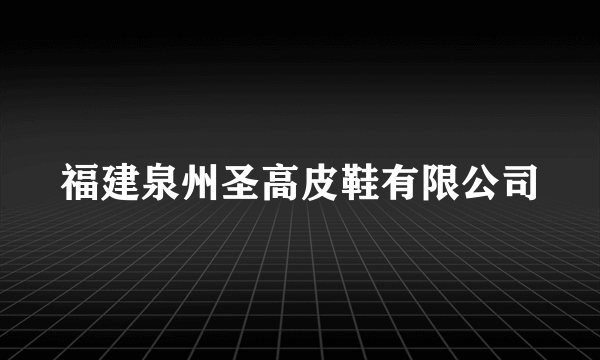 福建泉州圣高皮鞋有限公司