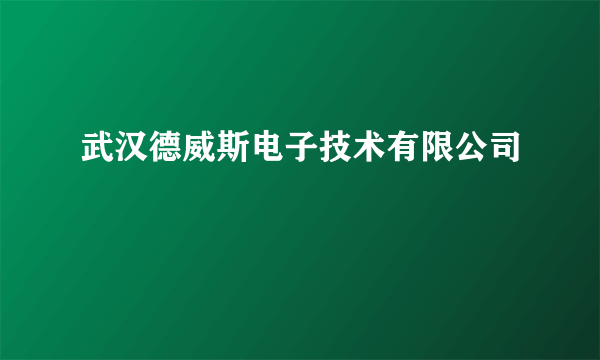 武汉德威斯电子技术有限公司