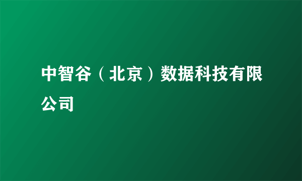 中智谷（北京）数据科技有限公司