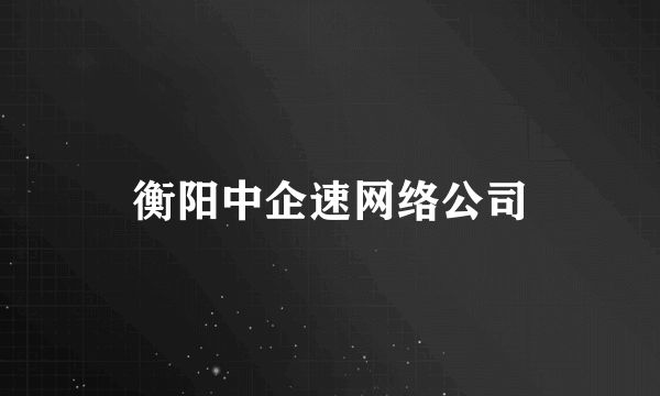 衡阳中企速网络公司