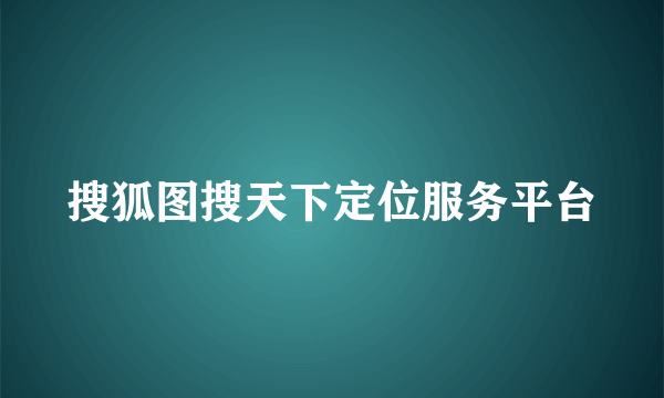 搜狐图搜天下定位服务平台