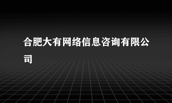 合肥大有网络信息咨询有限公司