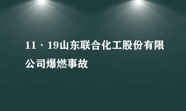 11·19山东联合化工股份有限公司爆燃事故