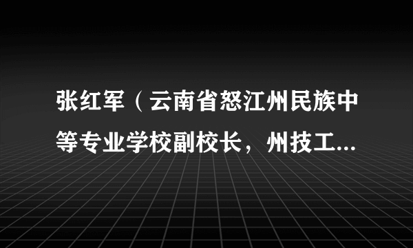 张红军（云南省怒江州民族中等专业学校副校长，州技工学校副校长）