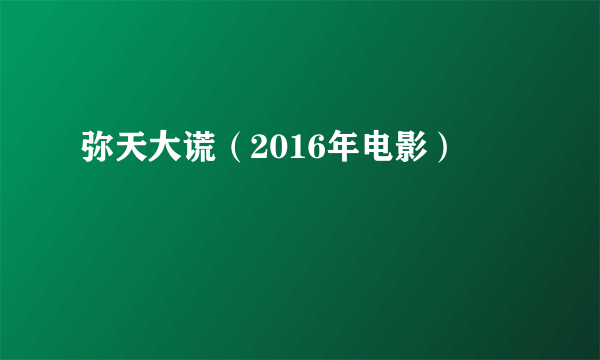 弥天大谎（2016年电影）