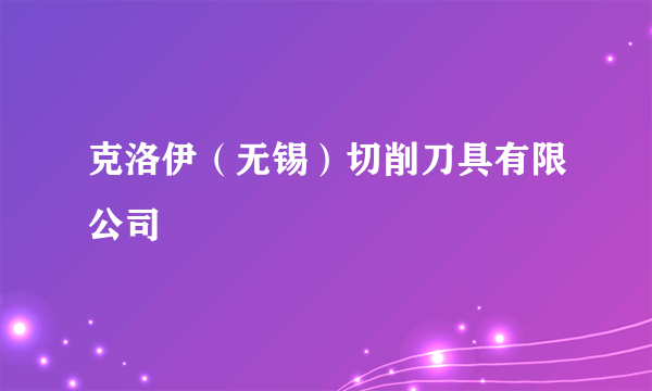 克洛伊（无锡）切削刀具有限公司