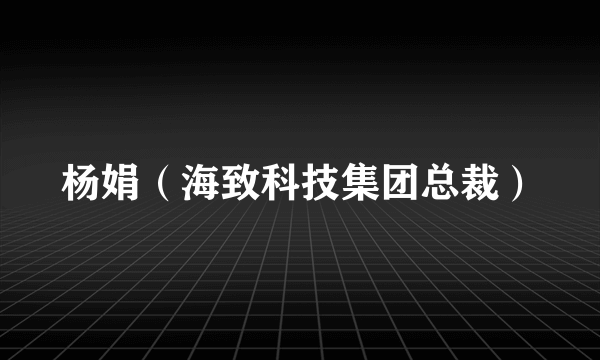 杨娟（海致科技集团总裁）