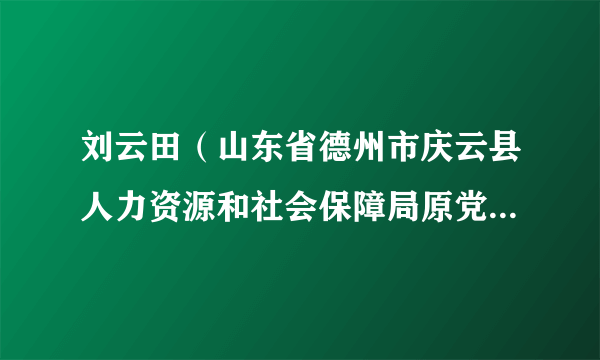 刘云田（山东省德州市庆云县人力资源和社会保障局原党组成员、社会保险事业中心原主任）