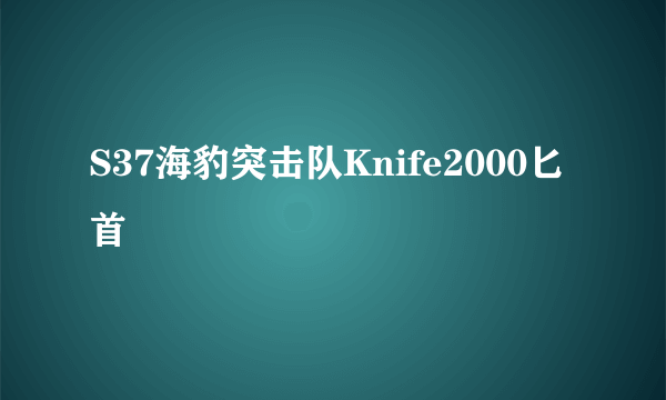 S37海豹突击队Knife2000匕首