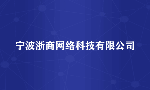 宁波浙商网络科技有限公司