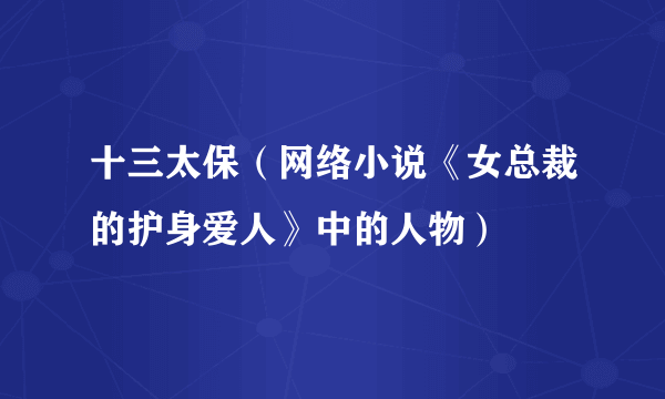 十三太保（网络小说《女总裁的护身爱人》中的人物）