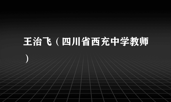 王治飞（四川省西充中学教师）